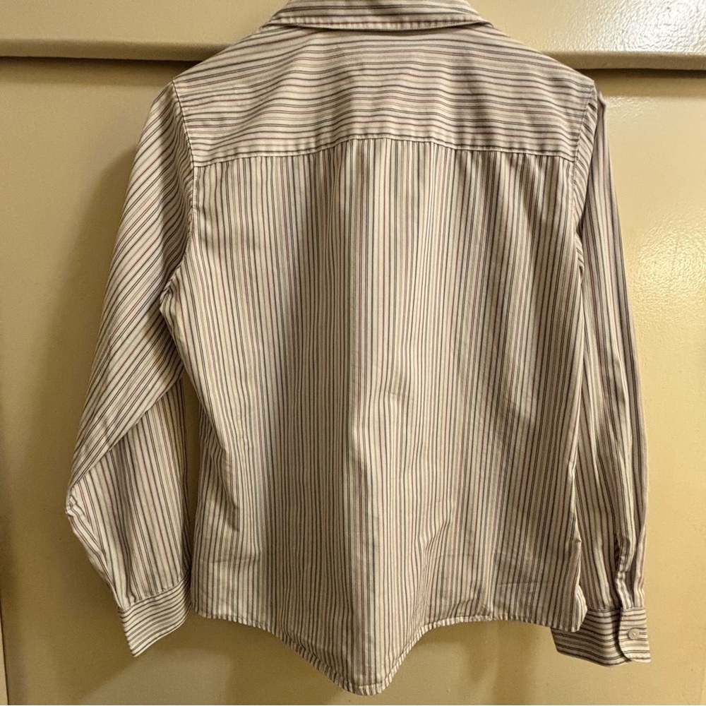 Pendleton striped button-down blouse with decorat… - image 5